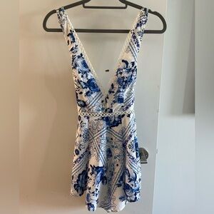 LF cross back strappy romper